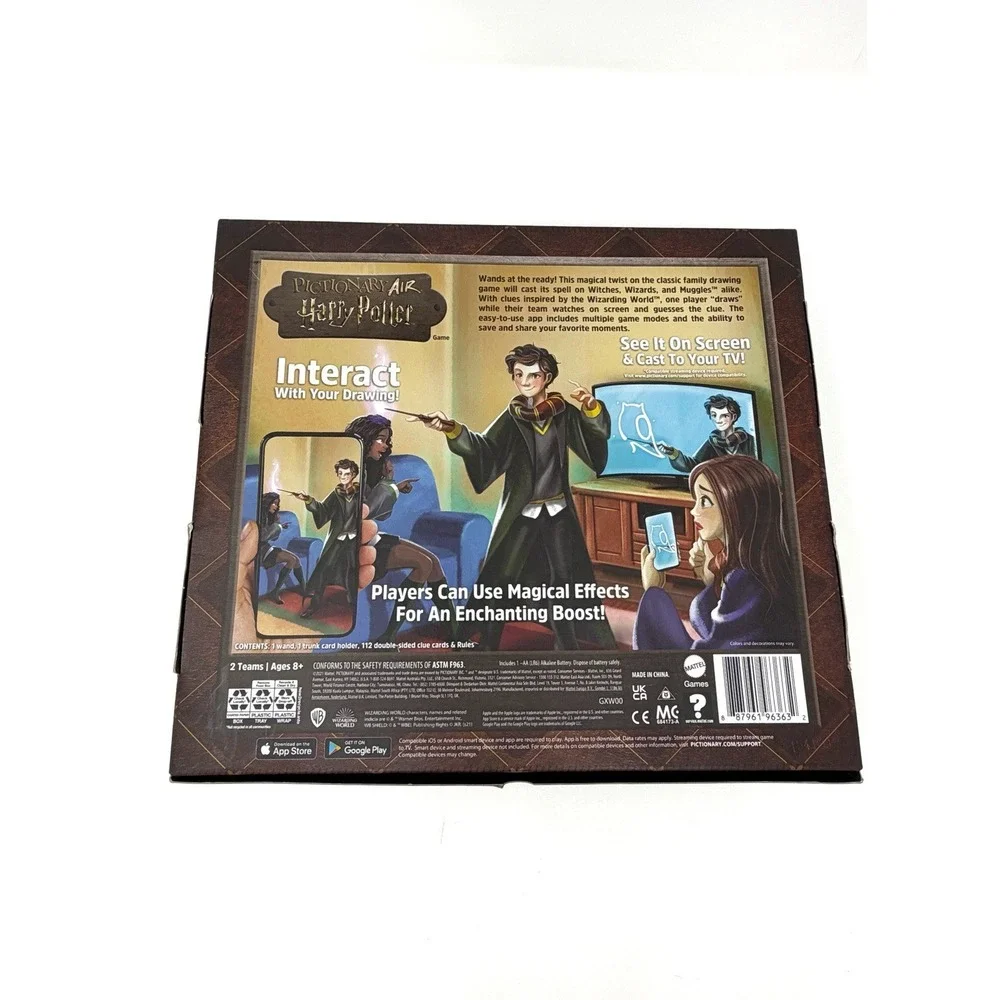 Pictionary Air Harry Potter Game Complete Tested Wand Working Mattel Family Game